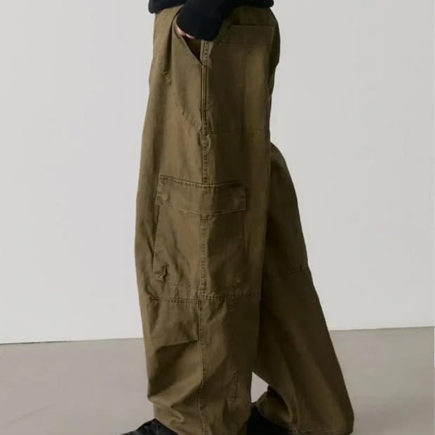 노운 워시드 카고 팬츠 카키 2사이즈 팝니다