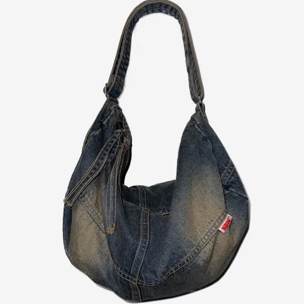 Washed Denim Duffle Bag Vintage Tint