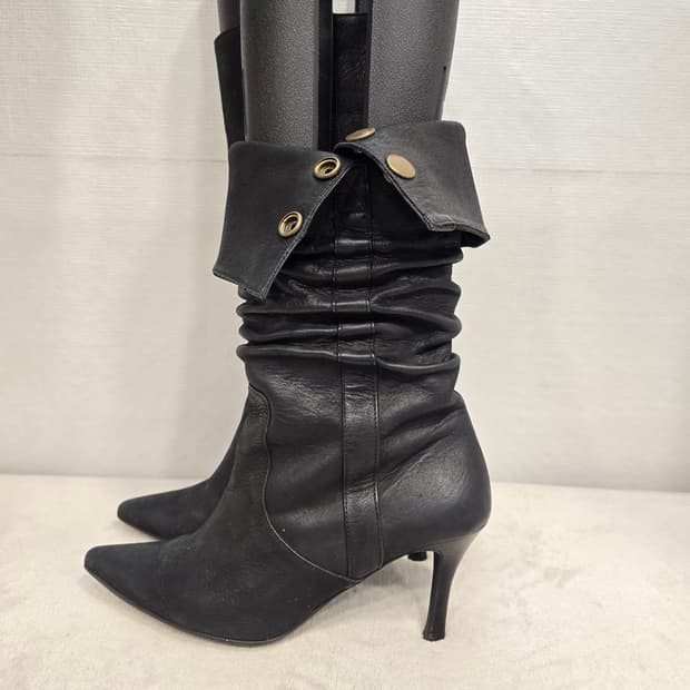 미소페 블랙 셔링 힐 부츠 230