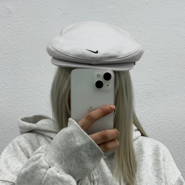 나이키 90's 블랙 스우시 화이트 헌팅캡