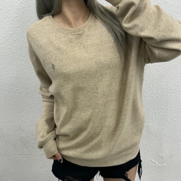 폴로 랄프로렌 베이지포니 베이지 니트 M