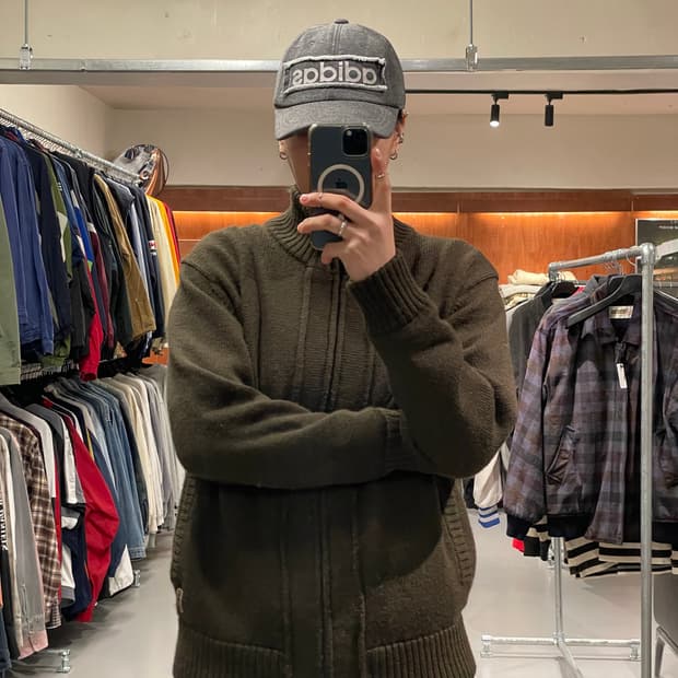 레노마 니트 집업 자켓  