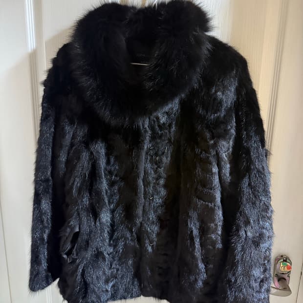 서광모피 천연 밍크 퍼 풀스킨 자켓 블랙