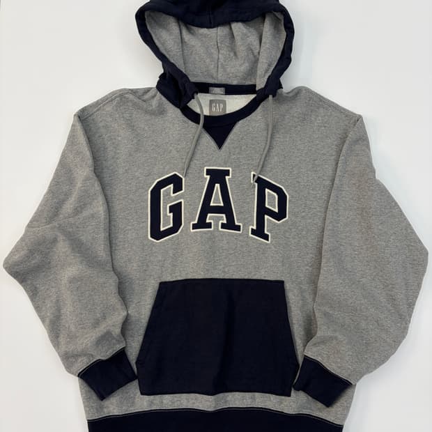 GAP 빅로고 투톤 후드 스웻셔츠