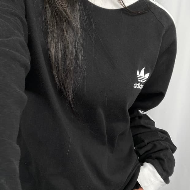 아디다스 블랙 링거티 롱슬리브