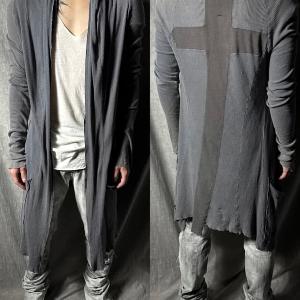 L.G.B. Back Cross Long Cardigan