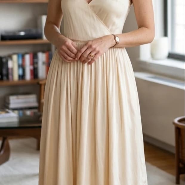 끌로에 실크 원피스 아이보리 T38