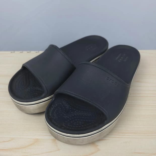 260 크로스 크록밴드 플랫폼 슬라이드 통굽 슬리퍼