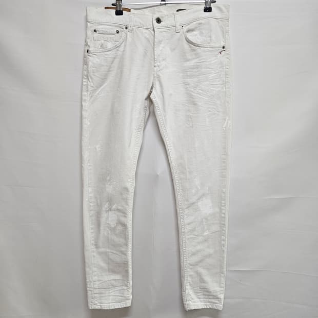 Dondup 돈덥 페인트 스키니핏 화이트 데님팬츠 31