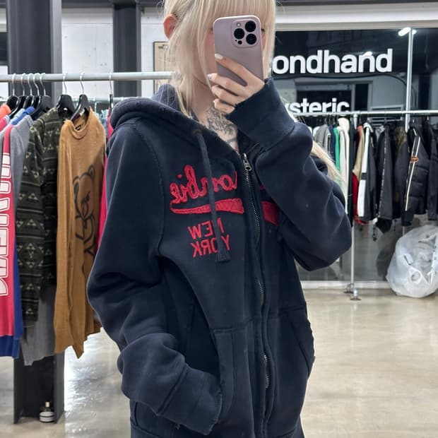 아베크롬비 검빨 후드 집업