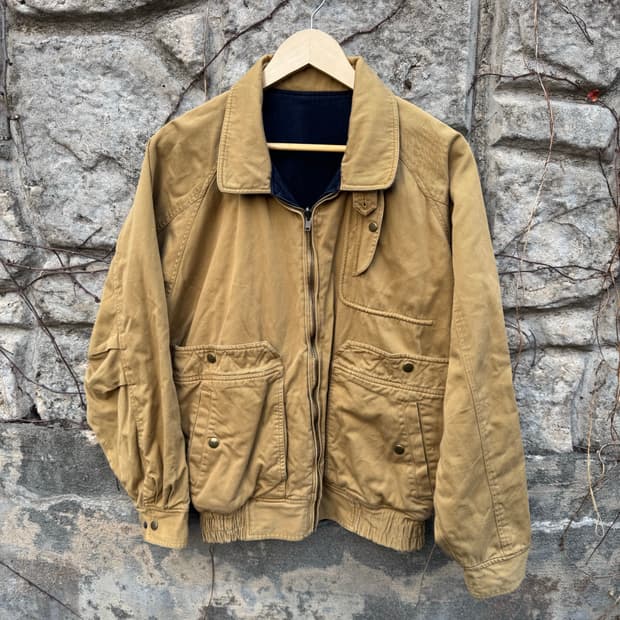 8~90s 크로커다일 빈티지 리버시블 블루종 봄버 자켓