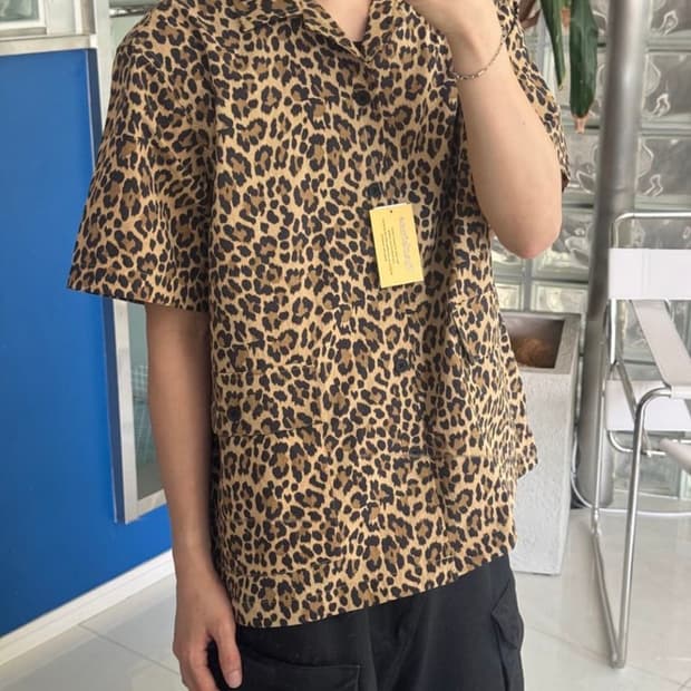 freaks store nylon open collar shirt