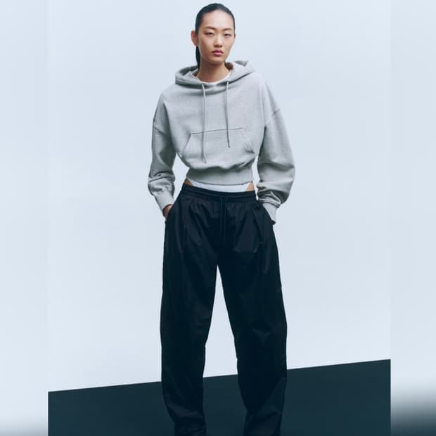 새제품L H&M 에이치앤엠 x 워드로브.NYC 크롭 후드 콜라보 한정판