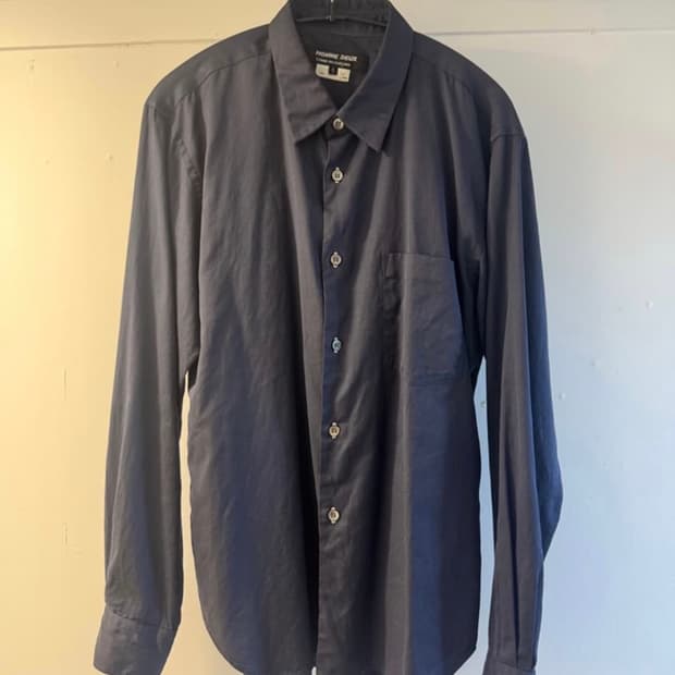 꼼데가르송 옴므 듀스 네이비 새틴 셔츠 s