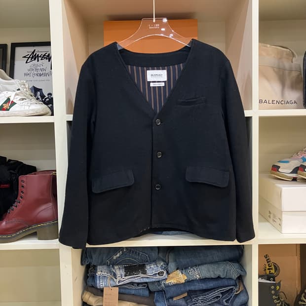 빔즈보이 블랙 울 가디건