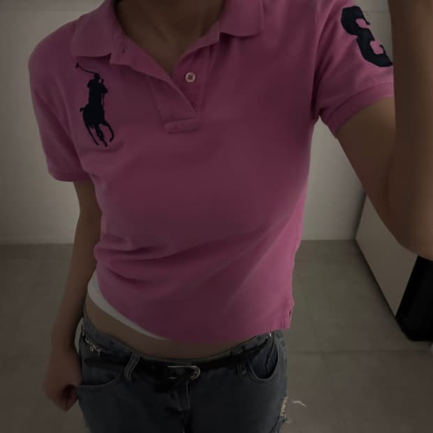 대장) 핑크 빅포니 반팔 카라티