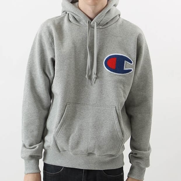 챔피온 재팬 빅로고 후드 그레이 / XXL