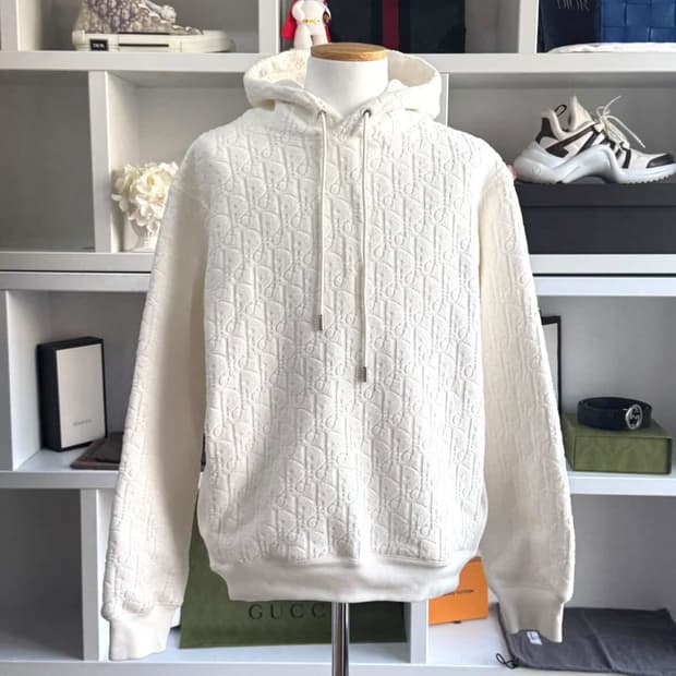 디올 오블리크 테리 후드티