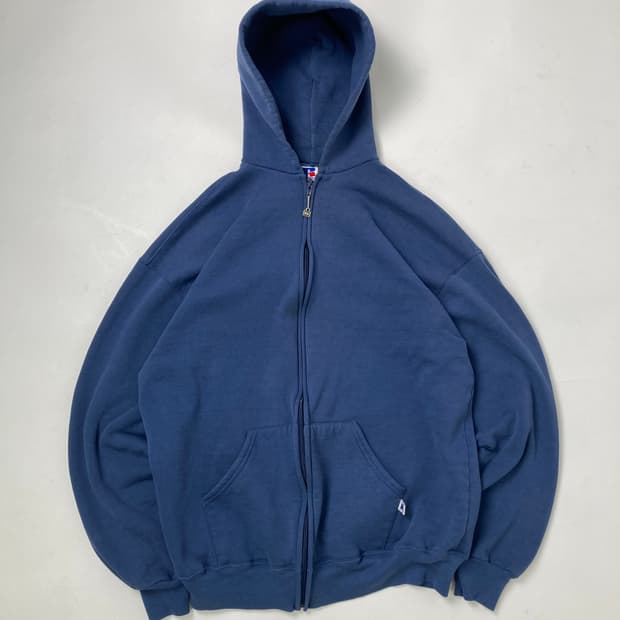 90s Russell Zip Up Hoodie (slate blue)