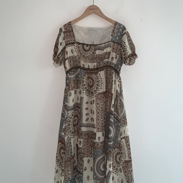 Bohemian square neck dress