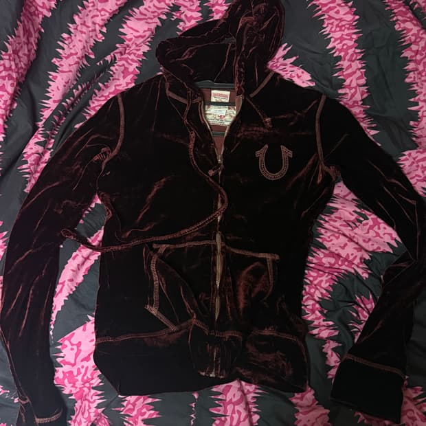 트루릴리전 벨벳 후드집업