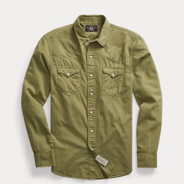 RRL 웨스턴 셔츠 올리브 M