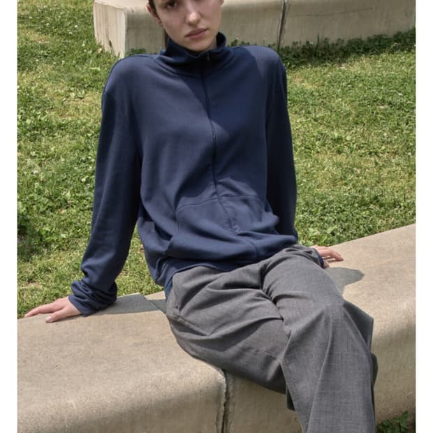 머듈 넥집업 네이비 2사이즈