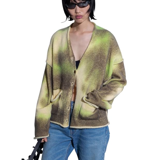 [F]퍼버즈 25fw Spray Drawing 가디건/크림