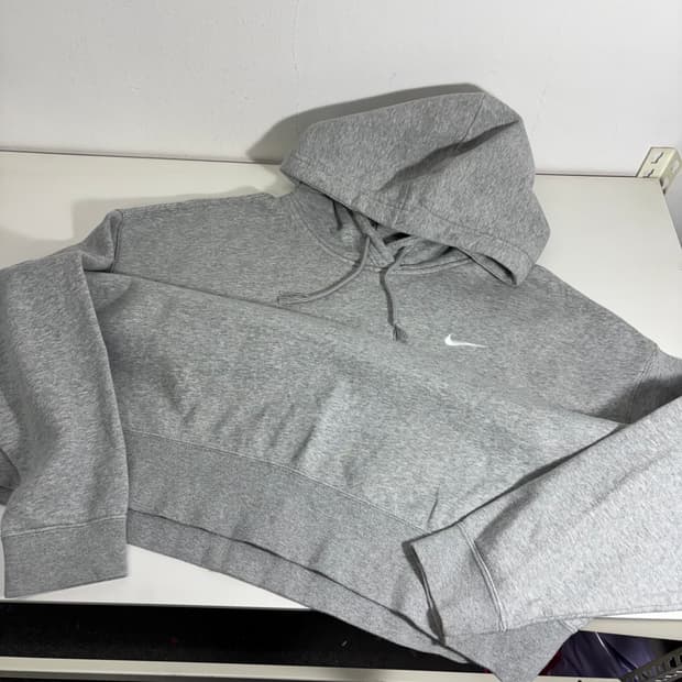 2XL 나이키 그레이 스우시 후드티