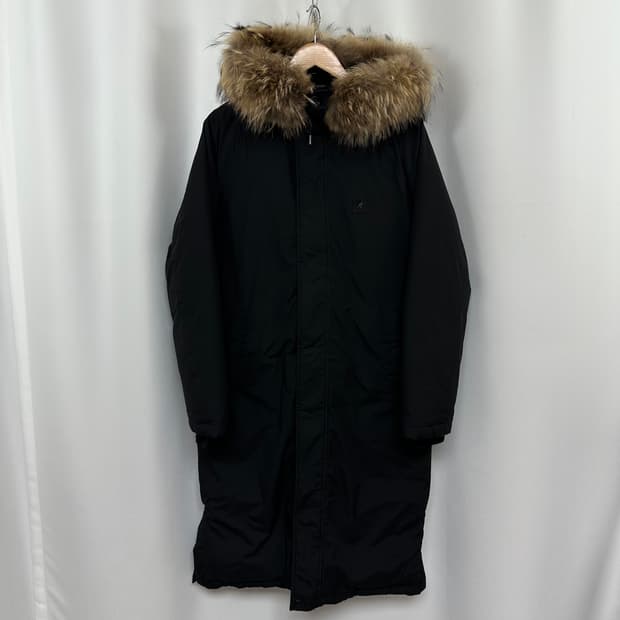 캉골 남자 라쿤/오리털 패딩점퍼 방한 겨울 검정 M