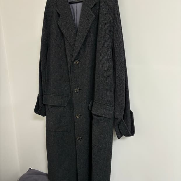 재팬 빈티지 해링본 울 코트