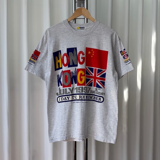 HAPY USA 1997년 홍콩 반환 기념 빈티지 티셔츠