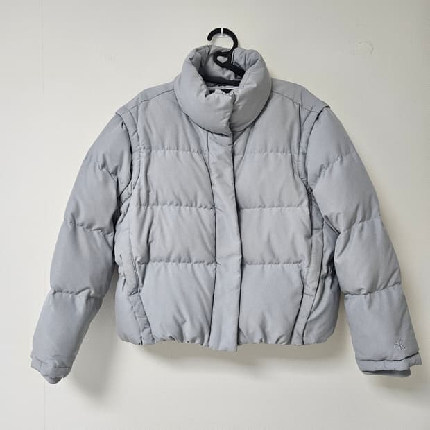 CK 여성 다운 숏패딩 XS 스카이블루