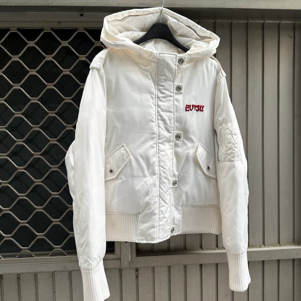 EVISU white padding bomber 