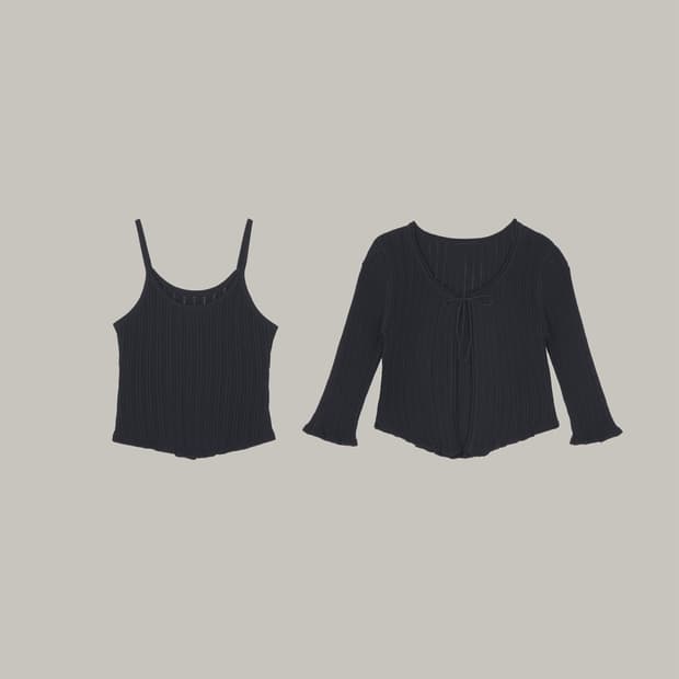 웨어웨더 roz knit set (black)