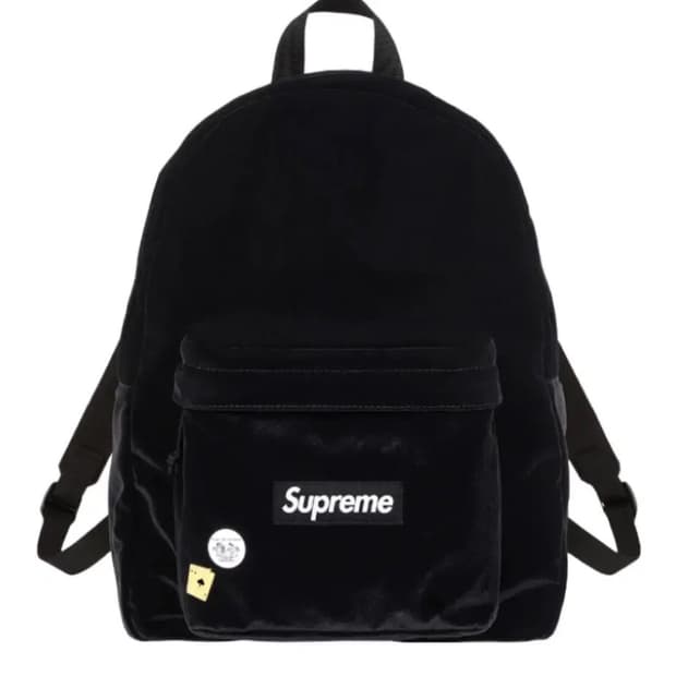 25FW 슈프림 벨벳 백팩 블랙 velvet backpack black