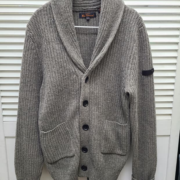 벤셔먼 램스울 숄카라 가디건