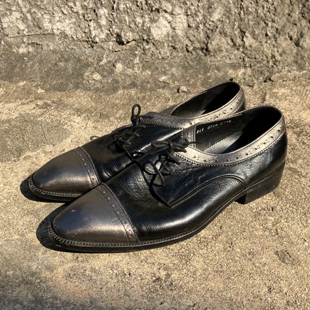 260) Black&Metallic Silver Leather Shoes