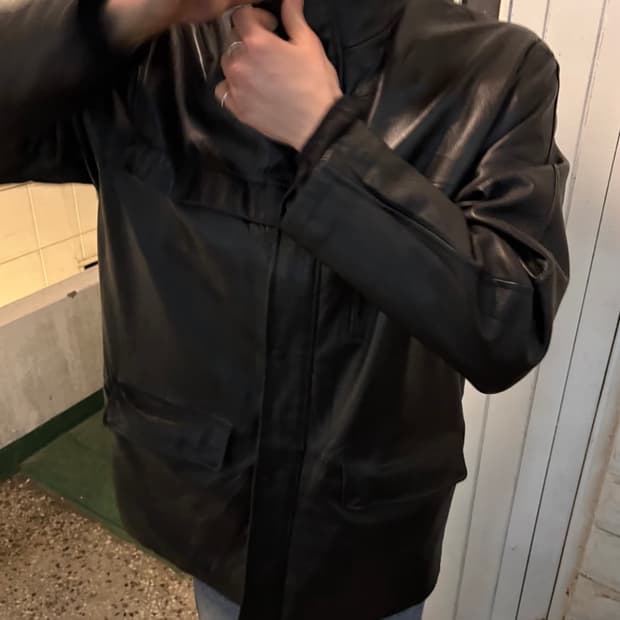 vtg lambskin snap carcoat