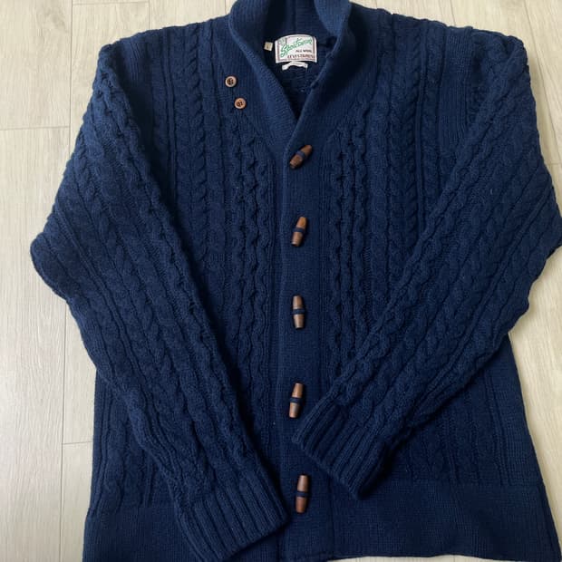 리바이스빈티지클로딩 LVC 울 숄카라 케이블니트 L사이즈