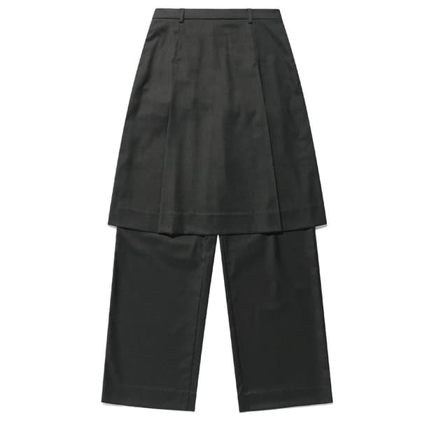 나이스고스트클럽 FFATS 플리츠레이어드스커트팬츠 차콜 m