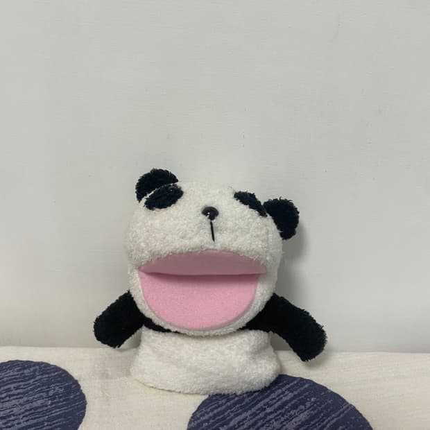 입벌린 판다 미니 파우치 인형