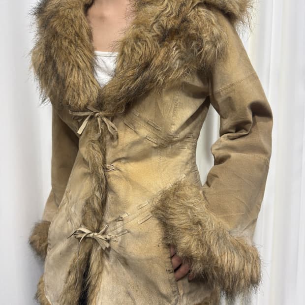 morgan suede& faux fur jacket