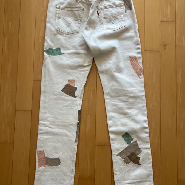 리바이스 501 커스텀 화이트 데님 W25