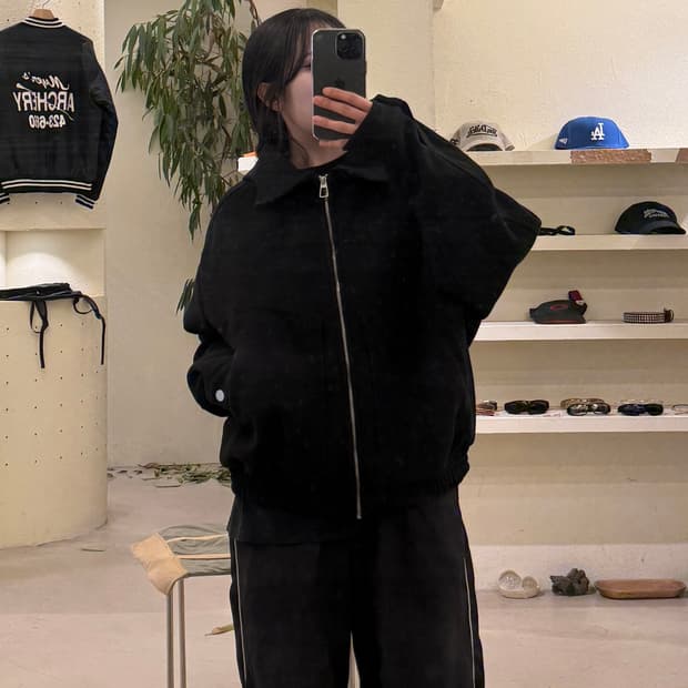 울 블루종 집업 자켓 U525