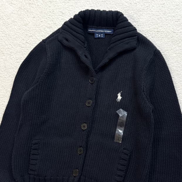 폴로 블랙 니트 가디건