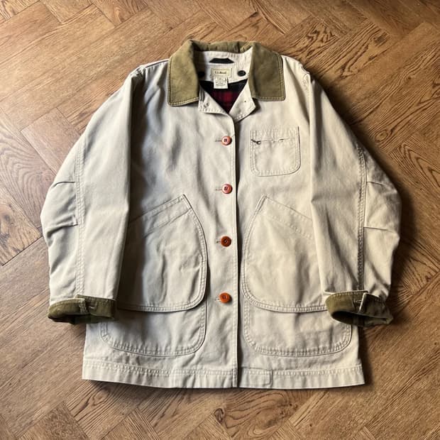 [M]엘엘빈 USA 우먼스 체크 라이닝 아이보리 헌팅 자켓