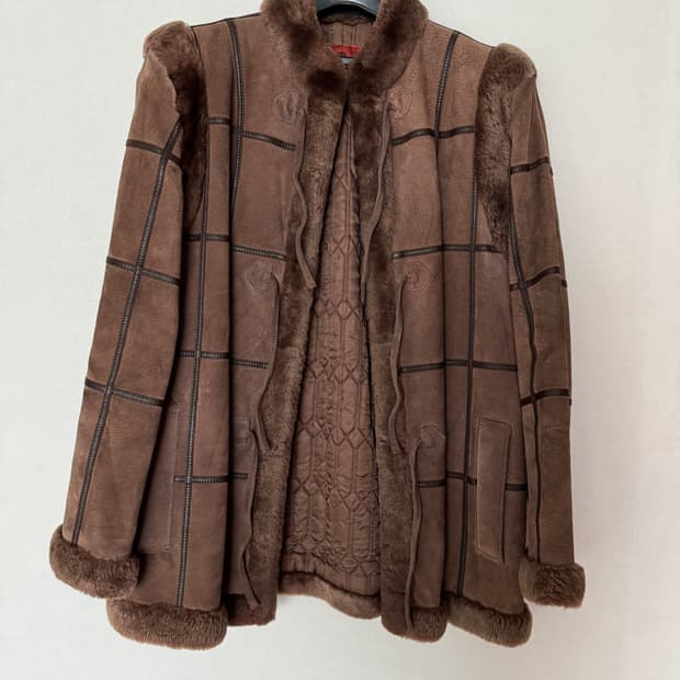 빈티지 퍼트리밍 무스탕 숏코트