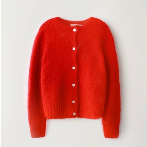 낫띵리튼 alpaca knit cardigan (Red)