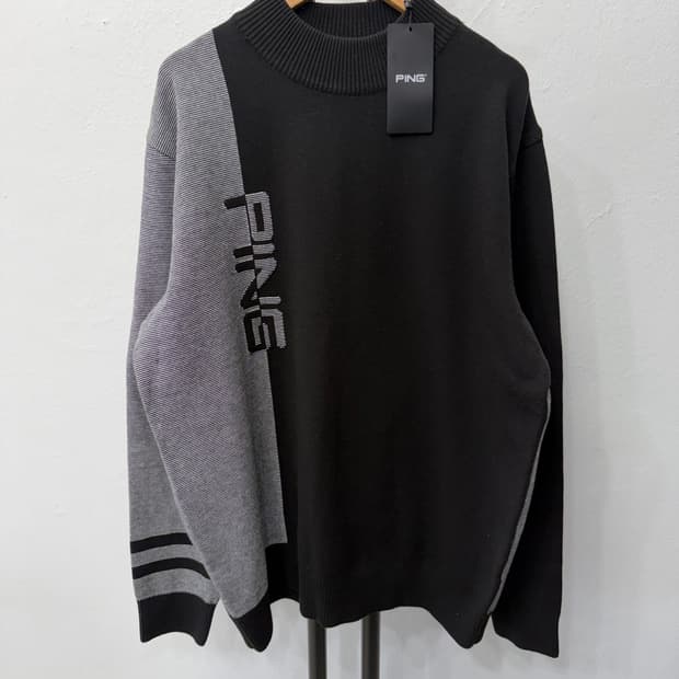 새제품) PING 핑 골프 남성 배색 니트 스웨터 105